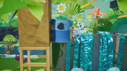 Yoshi's Crafted World: Welt 12 - Level 1: Tierreich-Erkundung: Die vierte Blume findet ihr kurz nach dem zweiten Checkpoint.