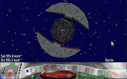 Die Orbitalstationen in <em>First Encounters</em> sehen deutlich komplexer aus als jene im Ur-<em>Elite</em>.