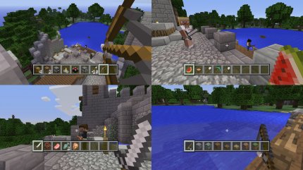 Zu viert baut man weniger allein: Die Konsolen-Editionen haben einen Vier-Spieler-Splitscreen-Modus an Bord. Dieser schränkt zwar die Übersicht ein, sorgt aber für gute Laune vor dem Fernseher.