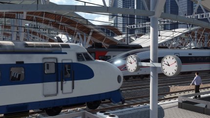 Das neue Fahrzeug-Set bietet asiatische Transportmittel, darunter der berühmte japanische Shinkansen-Zug (im Vordergrund).