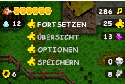 Der Titelbildschirm, das Pause-Menü und generell alle Design-Oberflächen fangen den Stil der N64-Abenteuer fast perfekt ein und versprühen jede Menge Charme.