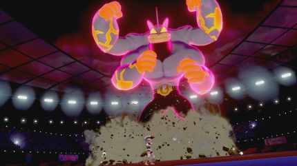 Stark, stärker, Gigadynamax-Machomei! Das Pokémon sieht zwar kolossal aus, hat aber gegen Flug- und Psychoattacken wenig Chancen.&nbsp;