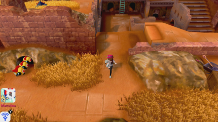 Die zwei Teile von Route 8 unterscheiden sich wie Tag und Nacht. Hier in der Ruine begrüßen uns warme Farben und unterschiedlichste Pokémon, während einige Meter weiter alles im Schnee versinkt.&nbsp;