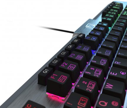Die Tasten G1 bis G5 bei der Lioncast LK300 Pro RGB sind programmierbar und fuer Makros gedacht