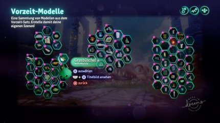 Entwickler Media Molecule gibt euch diverse Asset-Pakete an die Hand, die bereits voller Standardobjekte wie Bäume, Mauern oder Grasbüschel bestehen.