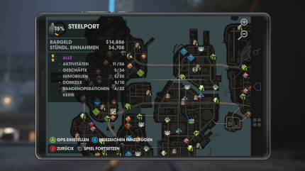 Die Karte in Saints Row: The Third bietet viele Aktivitäten, die sich jedoch extrem schnell wiederholen.