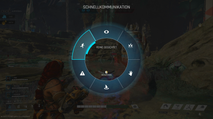 In Crucible gibt es weder Text- noch Voice-Chat. Wollt ihr euch mit euren Mitspielern absprechen, hilft nur das Rad mit den Schnellkommandos.