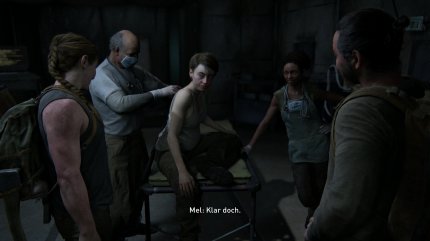 Mel wird verarztet.