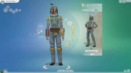 Beim Charakterbau winken jede Menge neue Outfit-Sets, wie zum Beispiel die Rüstung von Boba Fett.