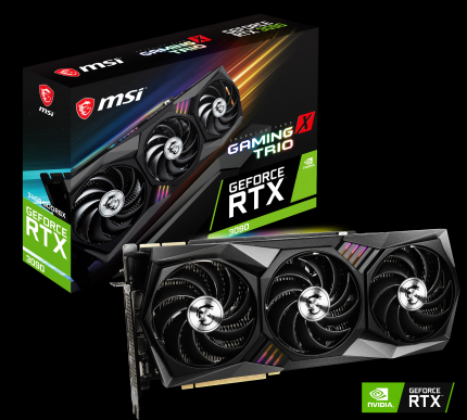 Die GeForce RTX 3090 ist beim Preis und auch bei der Größe ein wahres Monster - hier die angekündigte MSI Gaming X Trio-Variante.