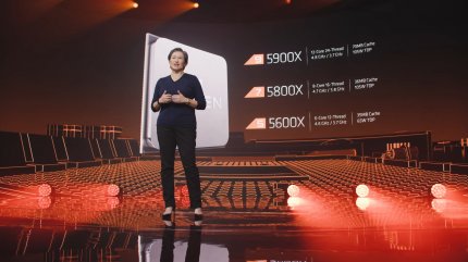 Übersicht zu den AMD Ryzen-Modellen 5600X, 5800X und 5900X aus dem Keynote-Video.