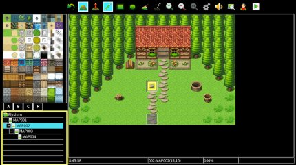 Der Map Editor mit seinen verschiedenen Bereichen, welche per Knopfdruck durchgewechselt werden, setzt auf zahlreiche Kacheln, mit denen man basteln kann.