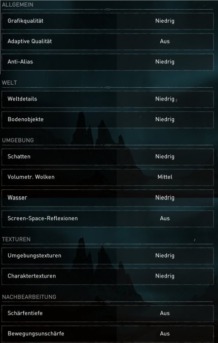Das Grafikmenü von Assassin's Creed: Valhalla