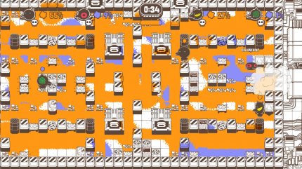 Die Farbschlachten á la Splatoon sorgen auch im Mehrspieler-Modus von Ponpu für massig Spaß.