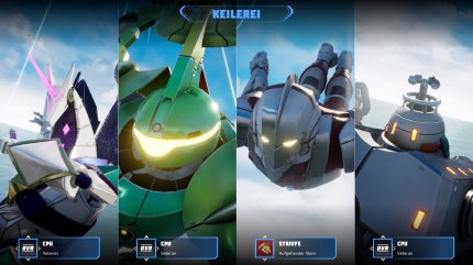 Vor jedem Match seht ihr Freund und Feind in einer netten Lande-Animation. Hier stürzt sich Anime-Urgestein Ultraman mit dem Kopf voran in die Keilerei - leider nur als Bezahl-DLC.