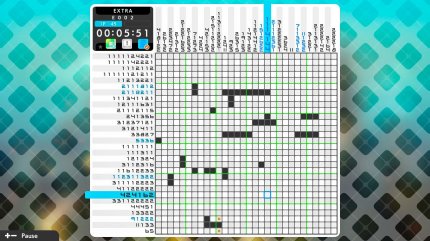 Spannend wird’s bei den richtig großen Picross-Rätseln, vor allem, wenn man ohne Hilfsoptionen spielt. Bloß keinen Fehler machen!