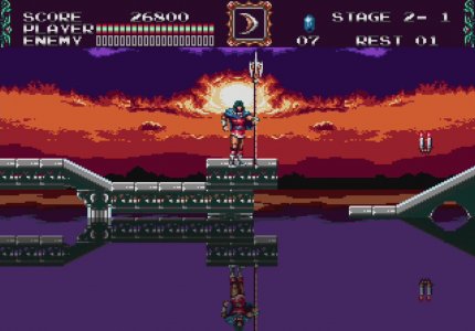 Allein die Masse an seltenen Konami-Spielen aus der 8- und 16-Bit-Ära stellt für Sammler eine echte Herausforderung dar. Hier seht ihr das besonders begehrte Vampire Killer fürs Mega Drive, das hierzulande unter dem schnöden Namen Castlevania vermarktet wurde.