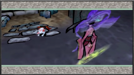 Fanservice ist in manchen Fällen zwar ganz lustig, aber in Spielen wie Ōkami stört er einfach nur die Immersion. Sakuya zeigt neben ihrem Ausschnitt vorne auch ungewöhnlich viel Ausschnitt hinten.