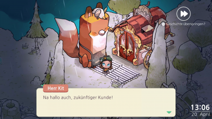 Auf Shoppingtour bei Herrn Kit. Der übergroße Fuchs hat ein wechselndes Sortiment unterschiedlichster Waren. Außerdem lässt sich ihm fast alles andrehen.