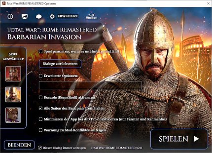 Ihr wollte von Anfang an alle Völker in Total War: Rome Remastered und der Erweiterung Barbarian Invasion spielen können? Ein Häkchen in den erweiterten Einstellungen genügt.