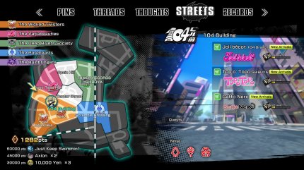 Shibuya ist in (sehr) kleine Distrikte aufgeteilt, von denen jedoch nicht alle jederzeit zugänglich sind. Später im Spiel werden wir mit anderen Charakteren um die Vorherrschaft in den Zonen konkurrieren müssen.