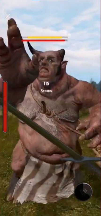 Die Kämpfe in The Witcher: Monster Slayer sind für ein AR-Spiel recht knackig. Wer keine Lust auf den AR-Modus hat, schaltet einfach die vorgezeichneten Hintergründe ein.