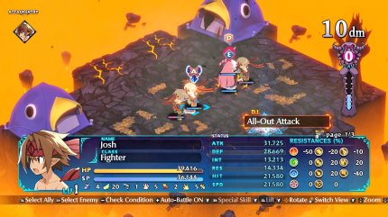 Disgaea 6 ist sicher kein besonders hübsches Spiel, in Kämpfen ist die Ansicht aber zweckmäßig.
