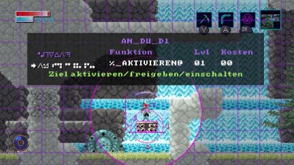 Mit ihrer Hacking-Fähigkeit kann Indra Gegner und Maschinen manipulieren. Die Plattform setzen wir auf diese Art in Gang.