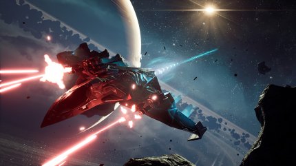 Neben der Minigun können wir unseren Feinden auch mit einer Laserwaffe und Raketen einheizen.