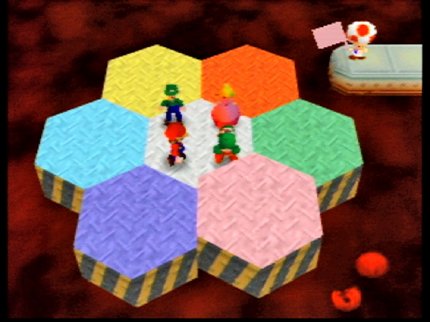 So einige Minispiele aus Mario Party 2 sind leicht veränderte Variationen von Spielen aus dem ersten Teil. Hexagon-Chaos ähnelt stark Pilz-Durcheinander.
