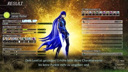 Beim Level-Aufstieg bekommen wir zufällige Werte zugeteilt, können aber auch einen Punkt selbst vergeben.