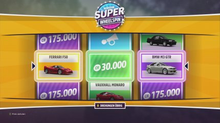 <strong>Glücksspiel in Mexiko:</strong> Die Forza-typischen Wheelspins gibt es natürlich auch wieder - mit einem erfreulichen Update! Statt bei jedem zweiten Wheelspin mit Emotes und Kleidung belohnt zu werden, liegt der Fokus nun mehr auf neuen Fahrzeugen und Geld.