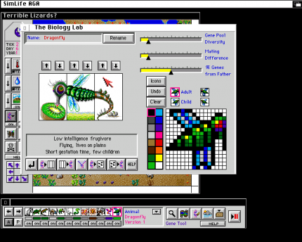 Bei der Entwicklung von SimLife aus dem Jahr 1992 assistiert Will Wright nur. Das ursprüngliche Konzept stammt von Ken Karakotsios.