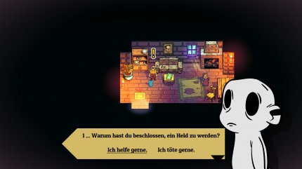 Warum haben wir beschlossen, ein Held zu werden? Laut dem Spiel gibt es nur kreative und tiefgründige Antworten ...*hust*