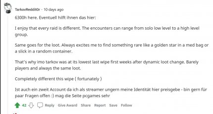 Über 6000 Stunden und kein Ende in Sicht. Escape from Tarkov begeistert seine Spiele über einen langen Zeitraum.&nbsp;