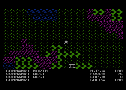Richard Garriotts erstes Ultima von 1981 lässt Spieler aus der Vogelperspektive eine gigantische Fantasy-Welt erkunden. Dungeons erforscht man indes aus einer 3D-Ansicht, bei der Vektorgrafiken zum Einsatz kommen.