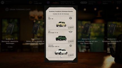 Auch die Klassiker der 60er-Jahre dürfen nicht fehlen: Im Gran Turismo Café schalten wir nach und nach Autos frei.&nbsp;