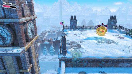 Kirby und das vergessene Land: Nördliche Froststraße: Erreiche den Uhrenturm.