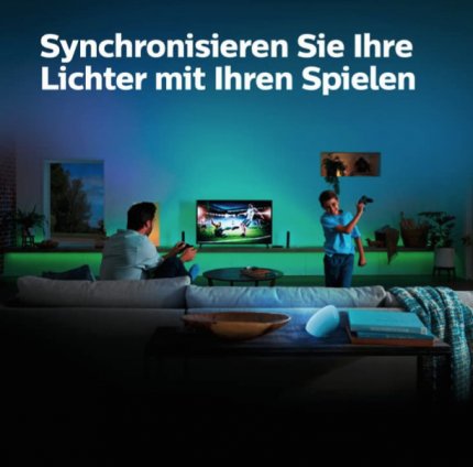Philips Hue ermöglicht das Synchronisieren von Spiel und Licht mithilfe der Philips Hue Play HDMI Sync Box.