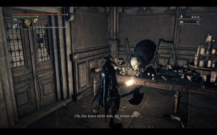 Treffen wir Patches die Spinne persönlich, erhalten wir Einsicht - eine spezielle Währung in Bloodborne, die wir verdienen, indem wir uns kosmischem Horror aussetzen.&nbsp;