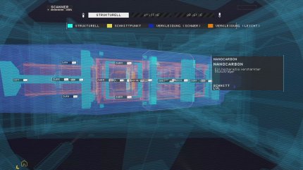 Mit dem Scanner könnt ihr euch den Aufbau eines Schiffes näher anschauen.