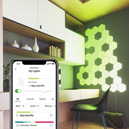 Die Bedienung der Nanoleaf Shapes, Triangles oder Hexagons erfolgt bequem über die Nanoleaf-App.