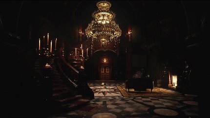 Die prunkvolle Halle von Schloss Dimitrescu aus Resident Evil Village
