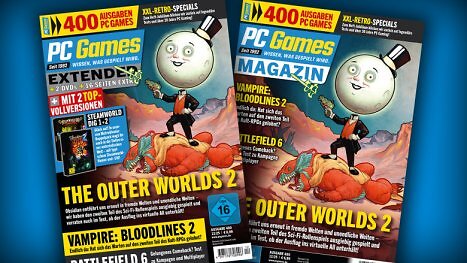 PC Games 12/25: 400 Ausgaben PC Games! Mit Coverstory zu The Outer Worlds 2, Test zu Vampire: Bloodlines 2 u. v. m.