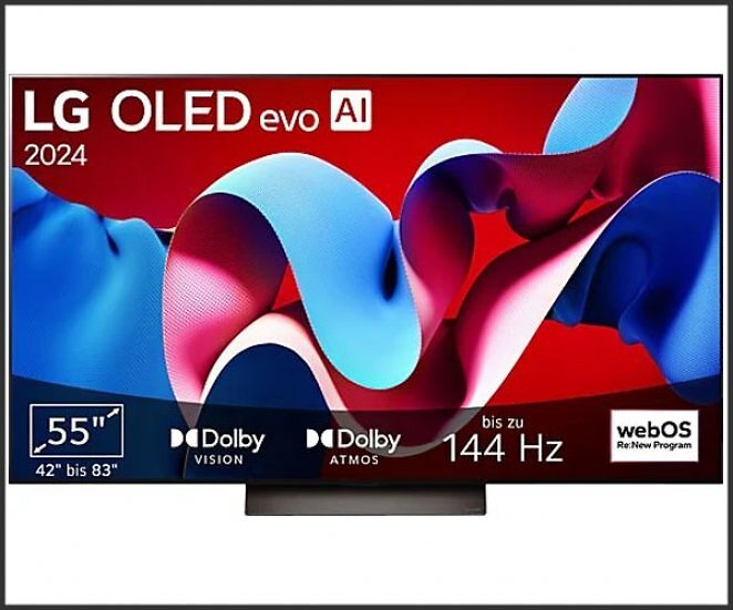LG OLED55C43LA OLED evo TV (Flat, 55 Zoll / 139 cm, OLED 4K, SMART TV)