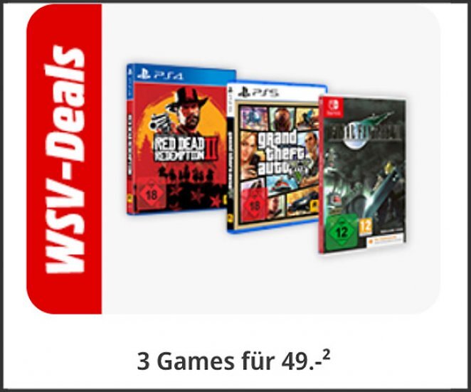 3 Games für 49€ (PS5, PS4, Xbox, Switch, PC)