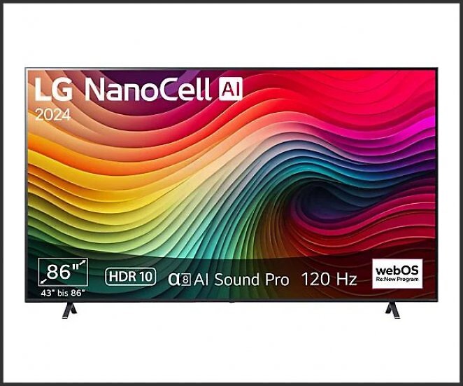 LG 86NANO81T6A NanoCell TV (Flat, 86 Zoll / 218 cm, UHD 4K, SMART TV, webOS 24 mit LG ThinQ)