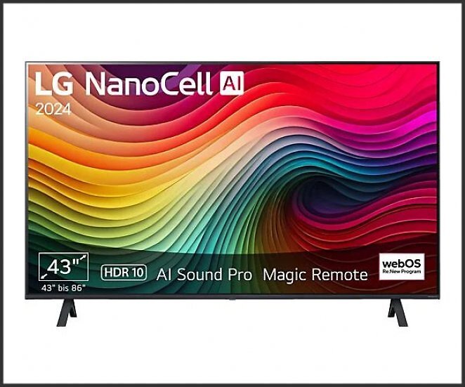 LG 43NANO81T6A NanoCell TV (Flat, 43 Zoll / 109 cm, UHD 4K, SMART TV, webOS 24 mit LG ThinQ)