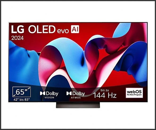 LG OLED65C43LA OLED evo TV (Flat, 65 Zoll / 165 cm, OLED 4K, SMART TV)