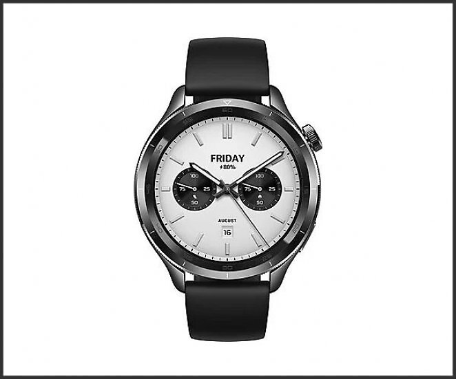 XIAOMI Watch S4 Smartwatch Aluminium mit Titanlegierung Silikon, 22 mm, Black